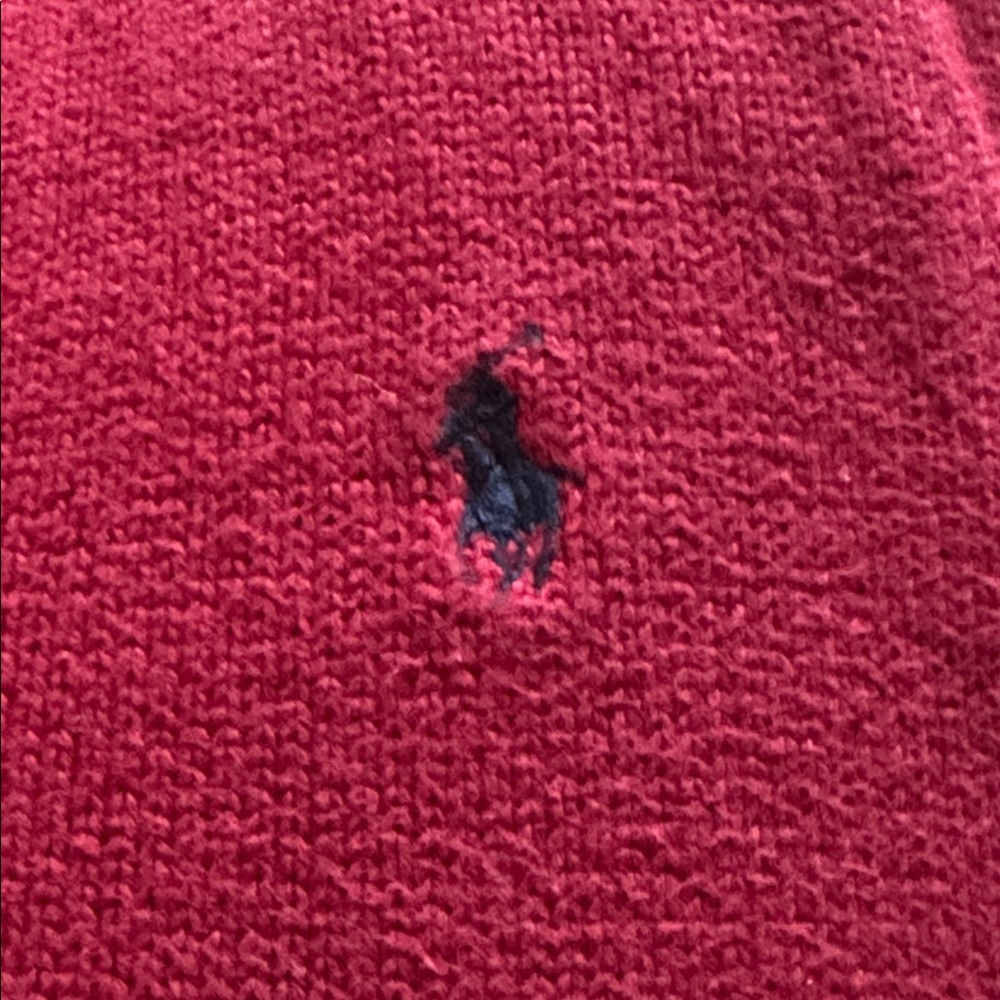 Polo by Ralph Lauren Men's vintage 1/4 button Turtleneck cottonSweater Red Sz S - Picture 7 of 10